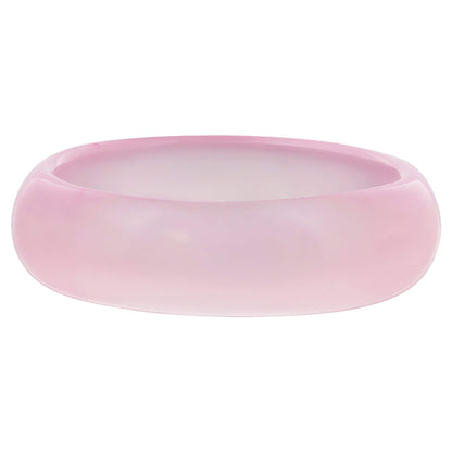 Pink Agate Gemstone Ring – 6mm Natural Stone Band for Men and Women – Unisex Polished Pink Agate Jewelry for Everyday Wear or Gift