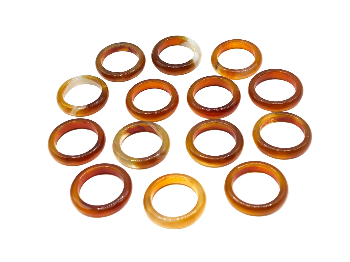 Natural 6mm Carnelian Gemstone Band Ring – Polished Unisex Ring for Men & Women, Ideal for Daily Wear or Gifting