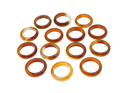 Natural 6mm Carnelian Gemstone Band Ring – Polished Unisex Ring for Men & Women, Ideal for Daily Wear or Gifting