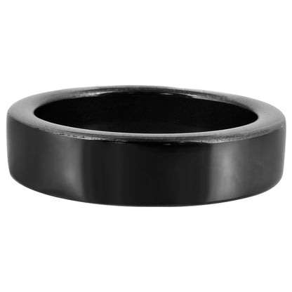 Simulated Hematite Ring – 6mm Polished Unisex Band for Men and Women – Metallic-Look Fashion Jewelry for Daily Wear or Gift-KJR019