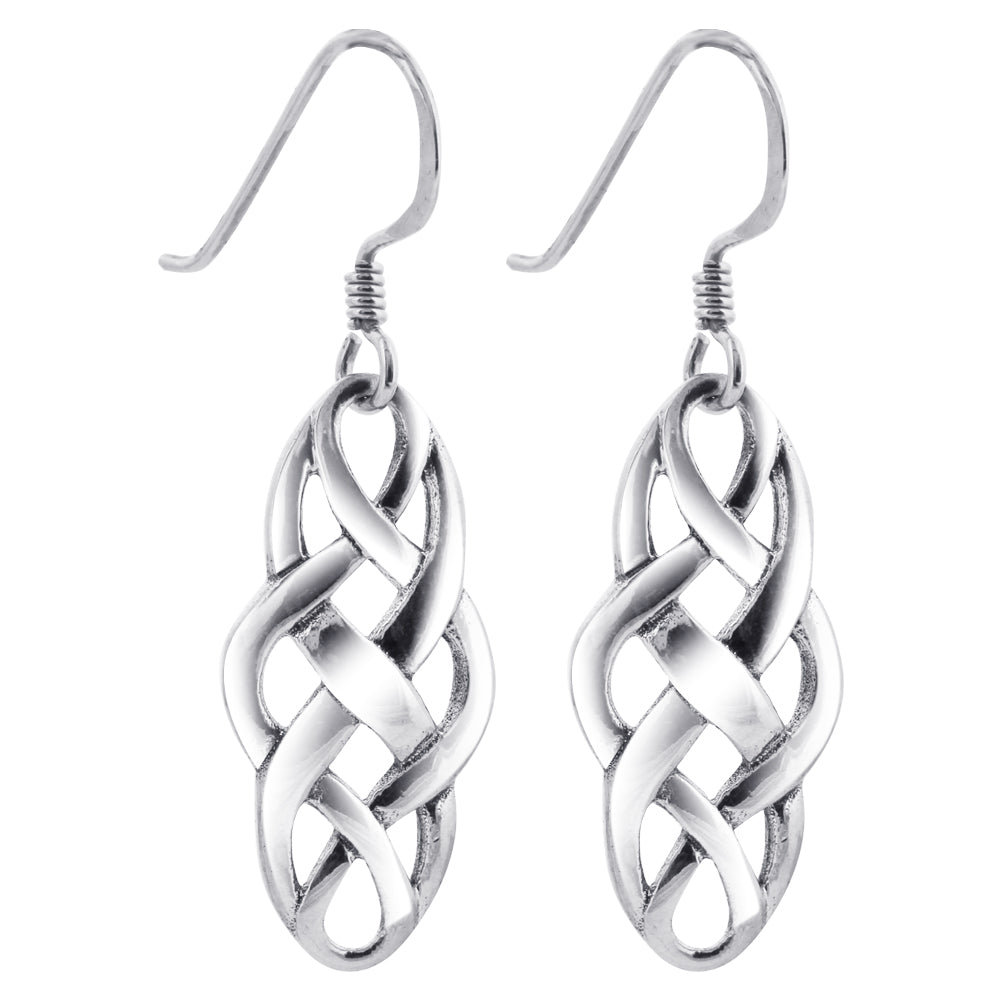 925 Sterling Silver Celtic Knot French Hook Dangle Earrings for Women - Gem Avenue