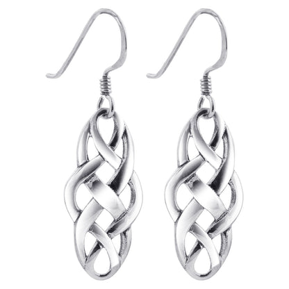 925 Sterling Silver Celtic Knot French Hook Dangle Earrings for Women - Gem Avenue