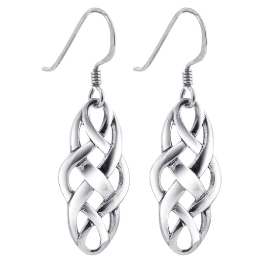 925 Sterling Silver Celtic Knot French Hook Dangle Earrings for Women - Gem Avenue