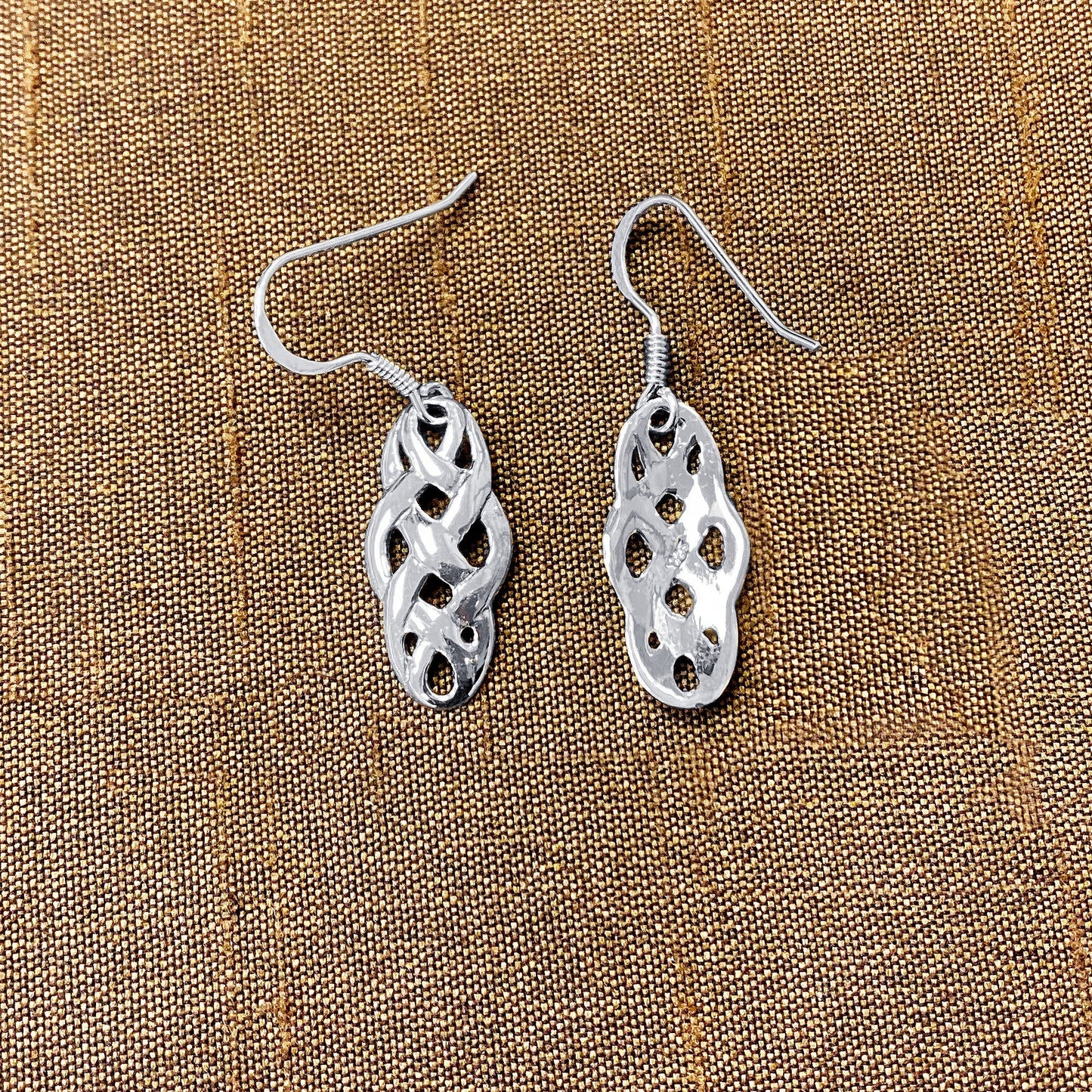 925 Sterling Silver Celtic Knot French Hook Dangle Earrings for Women - Gem Avenue
