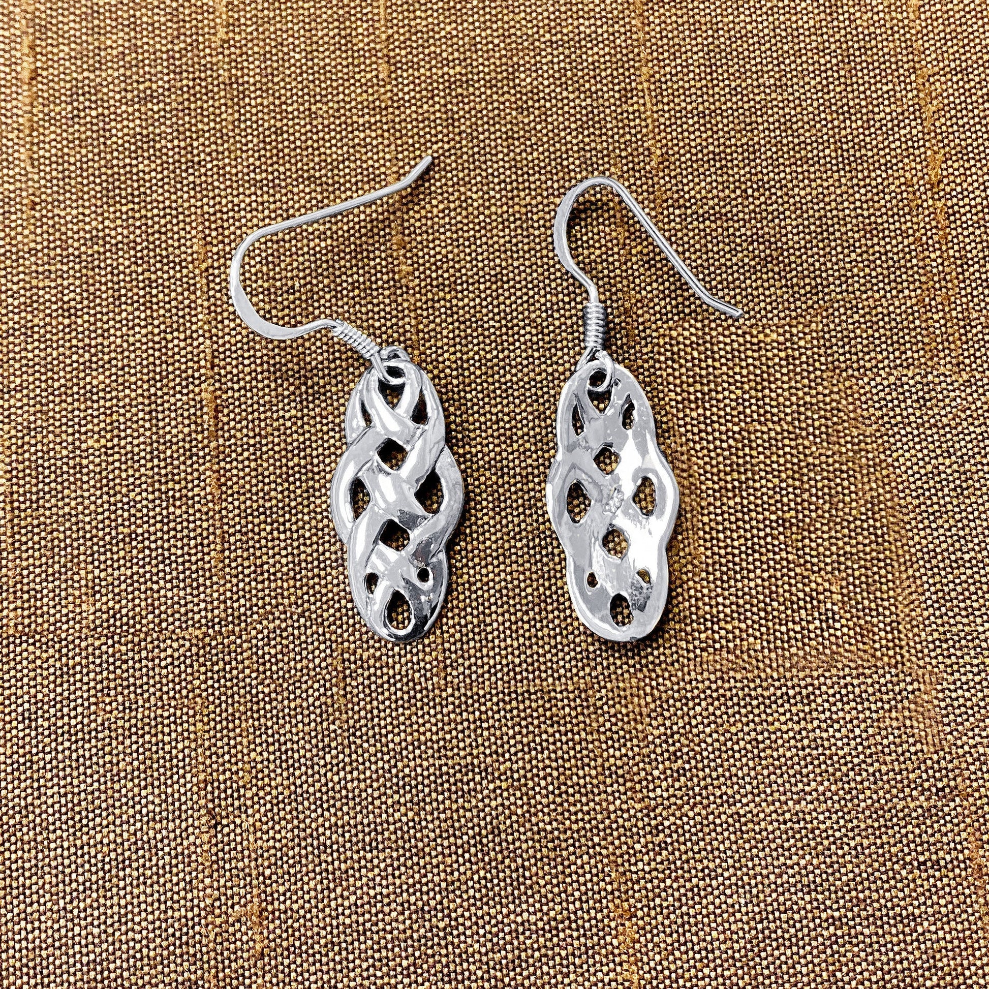 925 Sterling Silver Celtic Knot French Hook Dangle Earrings for Women - Gem Avenue