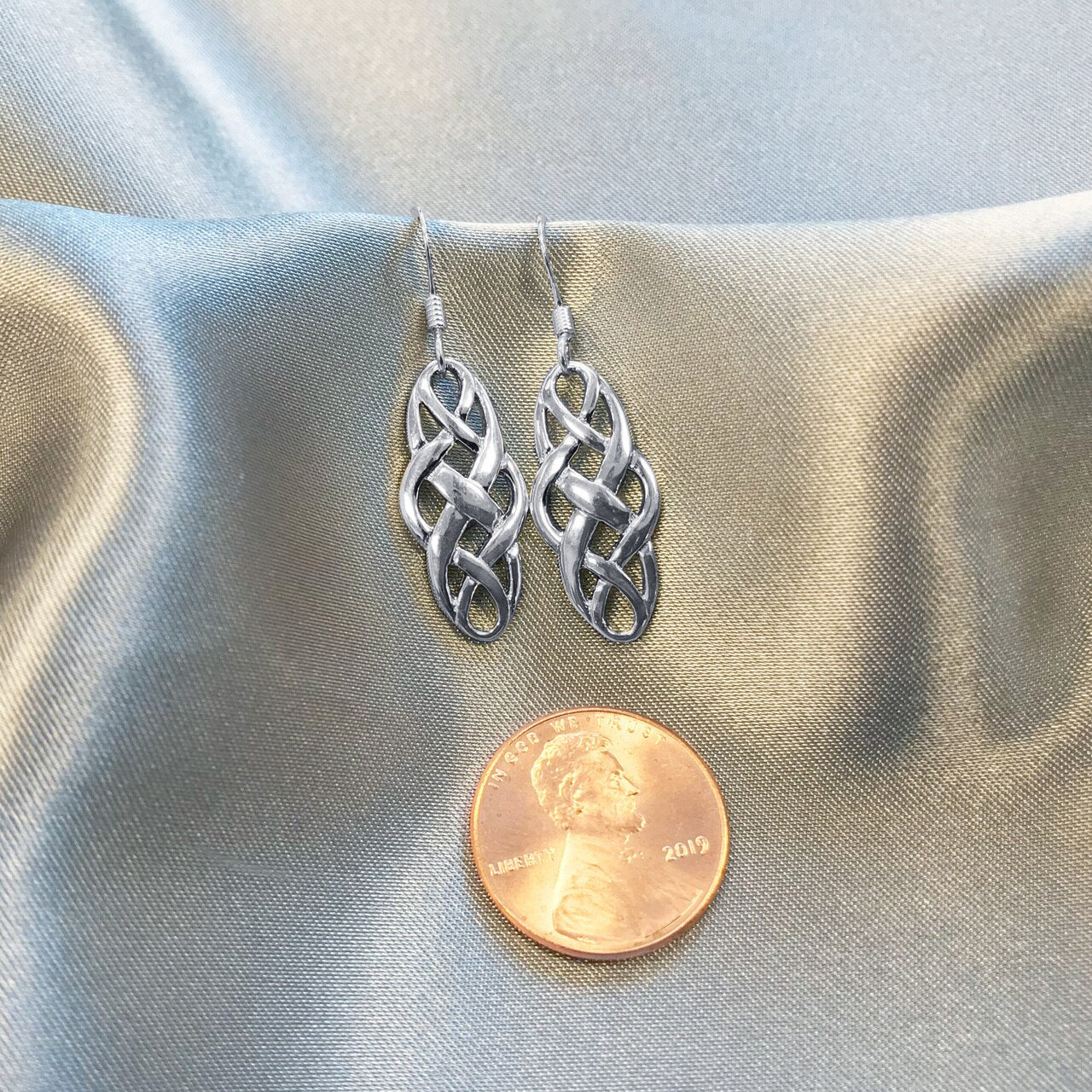 925 Sterling Silver Celtic Knot French Hook Dangle Earrings for Women - Gem Avenue