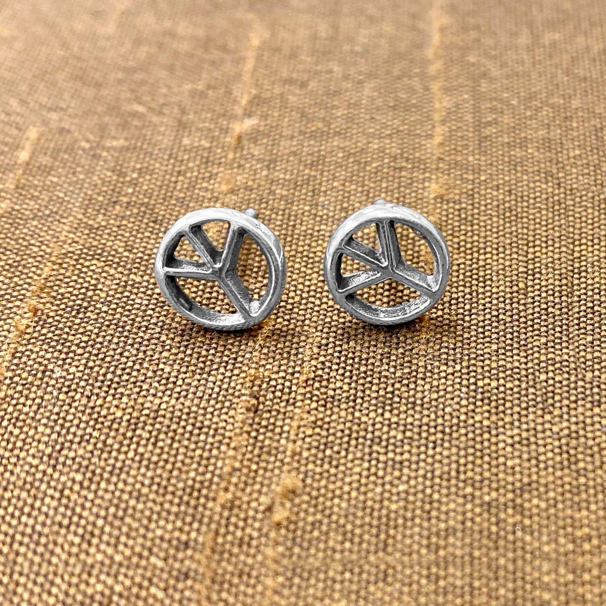 925 Sterling Silver Peace Sign Post Back Stud Earrings - Gem Avenue