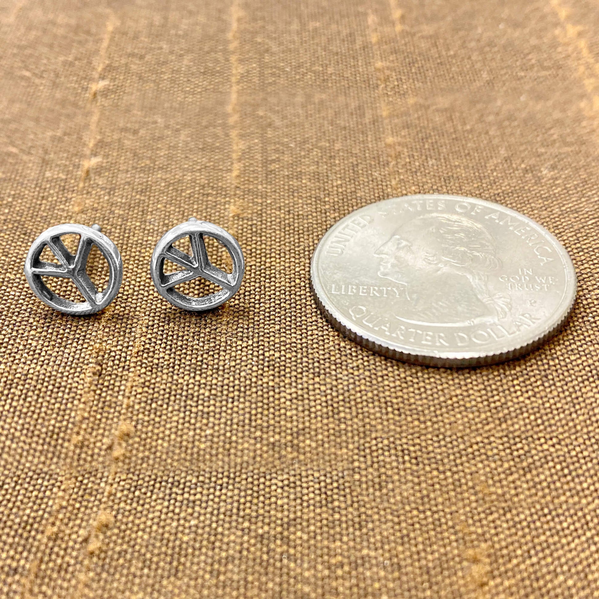 925 Sterling Silver Peace Sign Post Back Stud Earrings - Gem Avenue