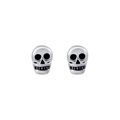925 Sterling Silver Skull Post Back Stud Earrings - Gem Avenue