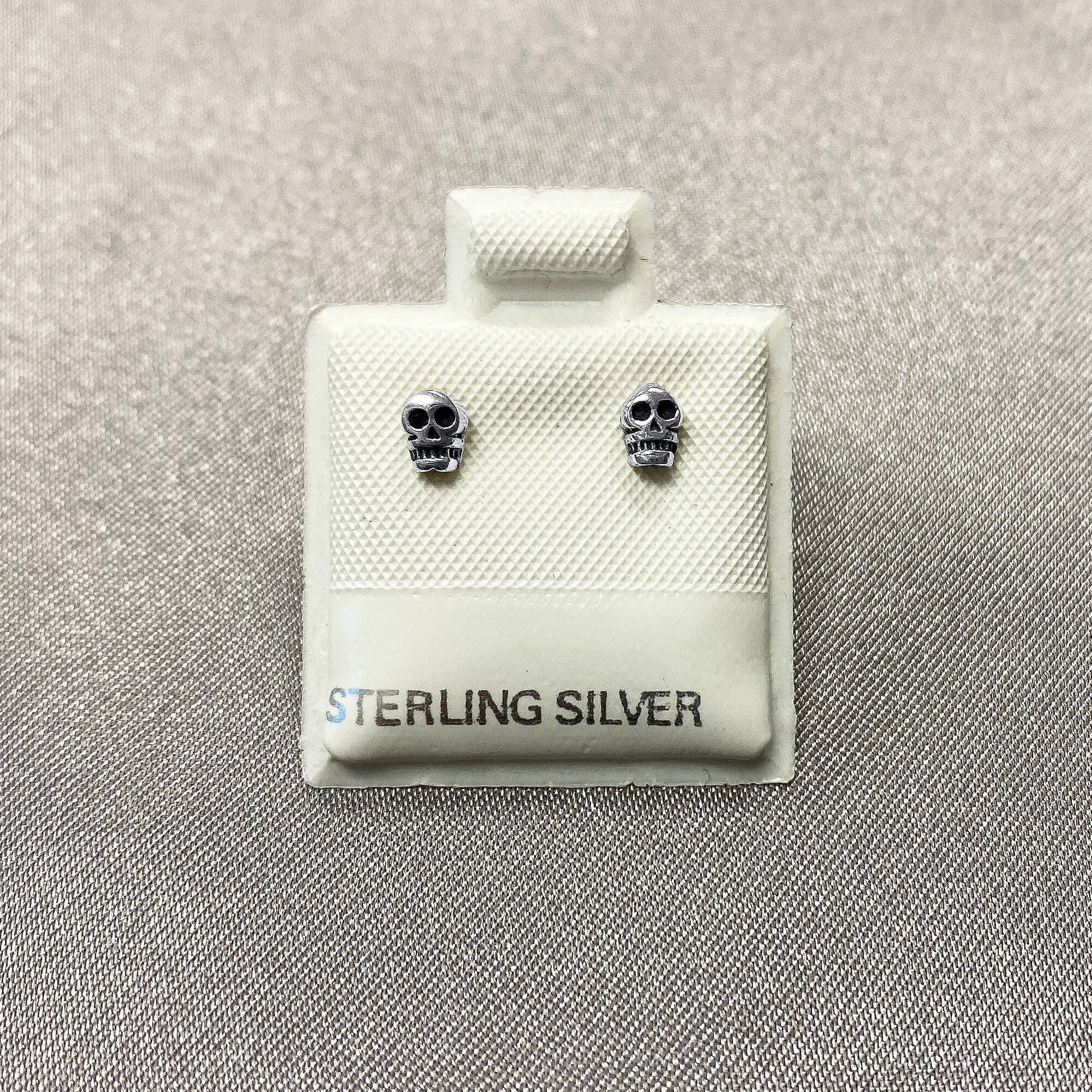 925 Sterling Silver Skull Post Back Stud Earrings - Gem Avenue