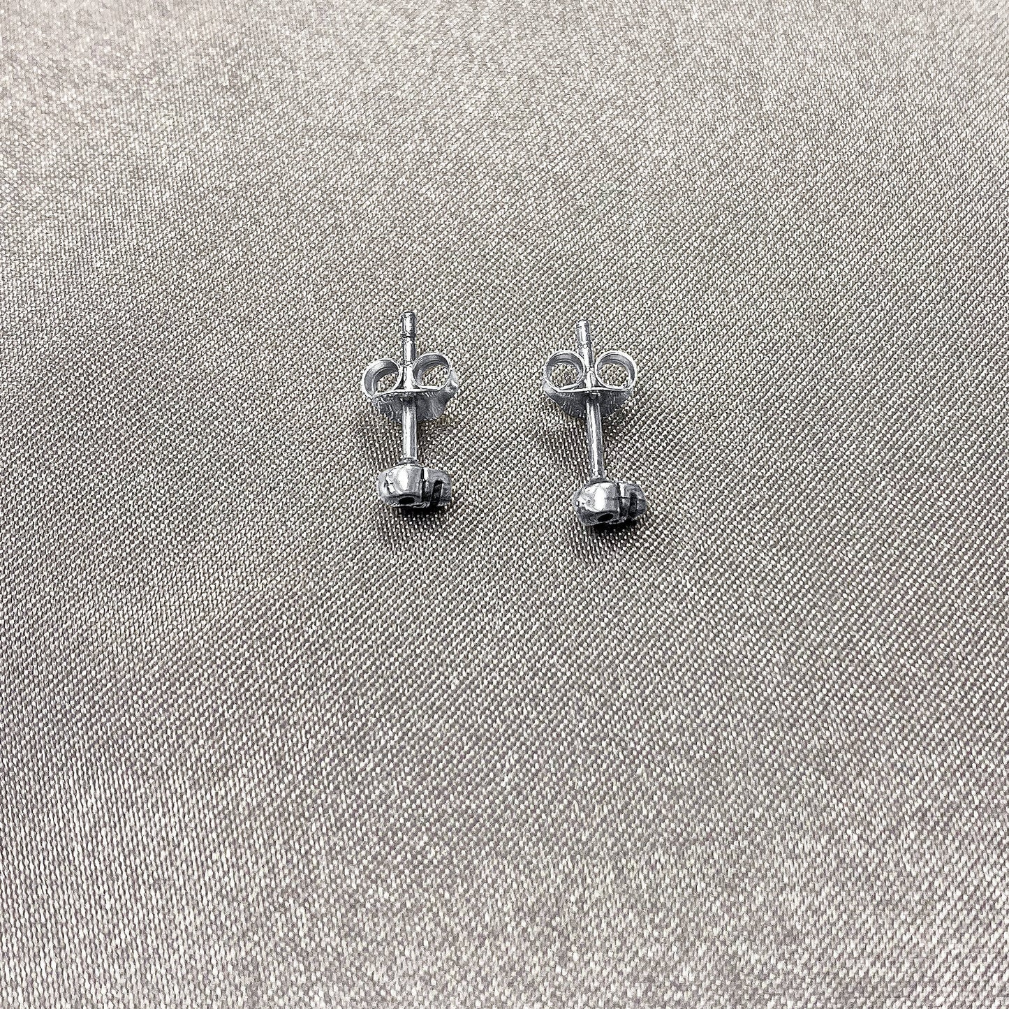 925 Sterling Silver Skull Post Back Stud Earrings - Gem Avenue