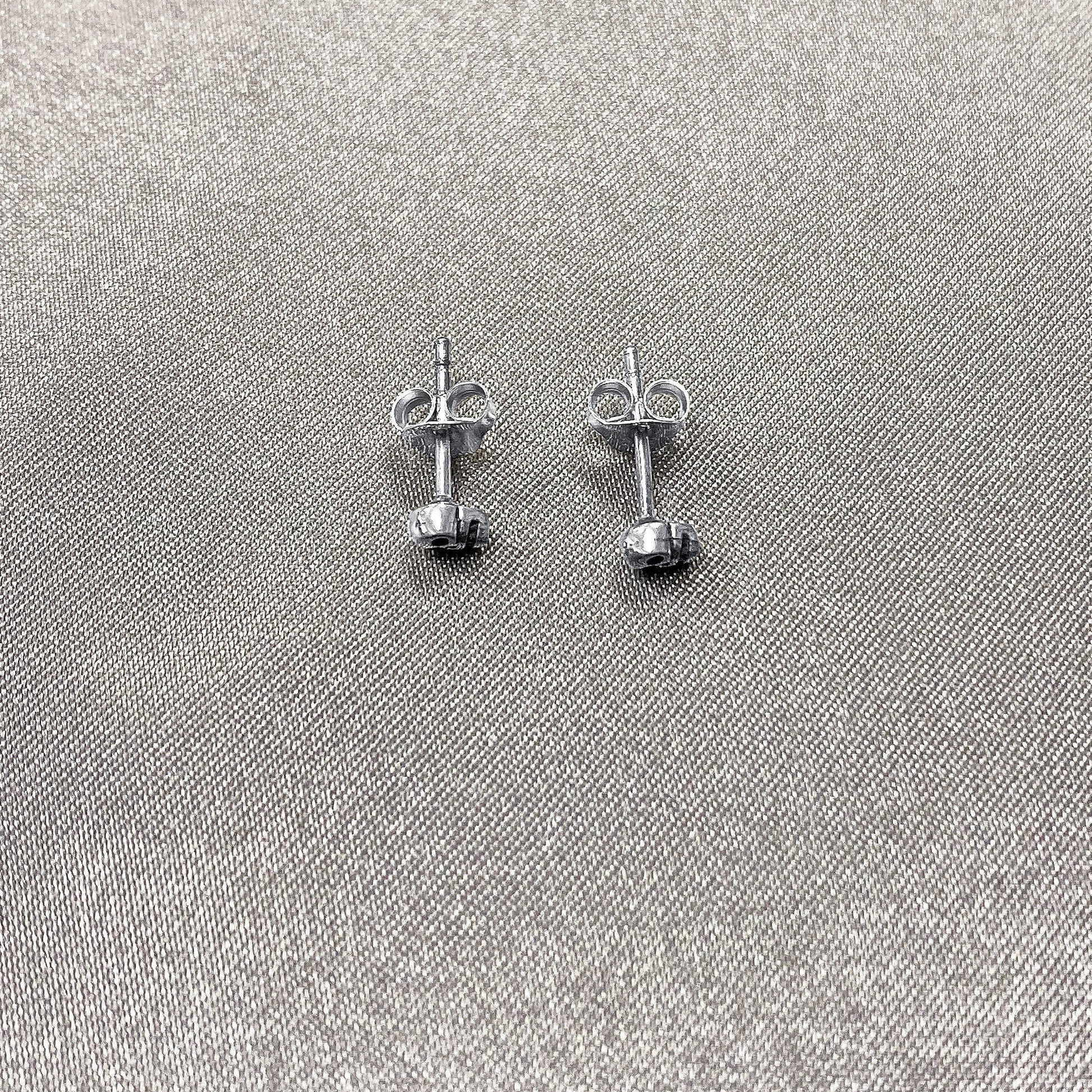 925 Sterling Silver Skull Post Back Stud Earrings - Gem Avenue