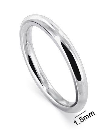 1.5mm .925 Sterling Silver Wedding Band Ring Size 8