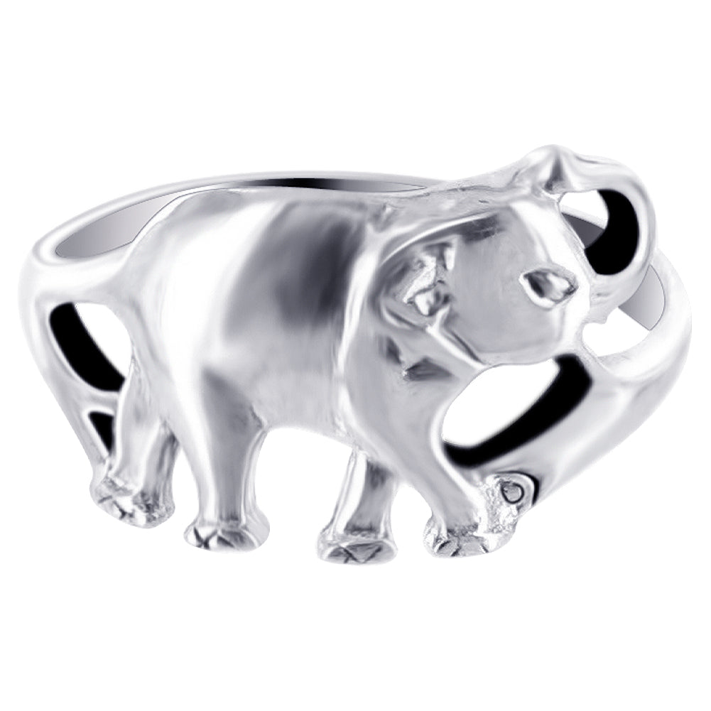 .925 Sterling Silver Elephant Ring Stylish Animal Themed Ring Size 7