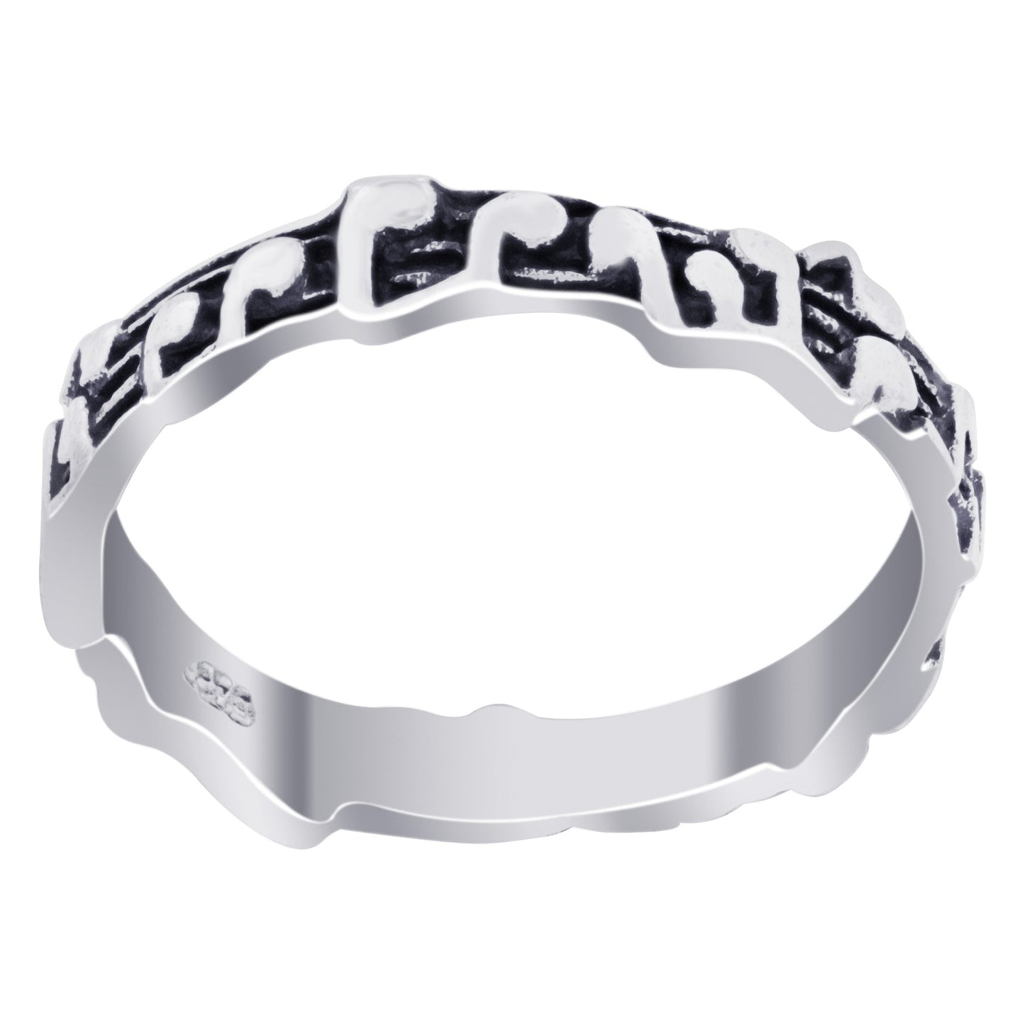 925 Sterling Silver Musical Notes Band Ring - Gem Avenue