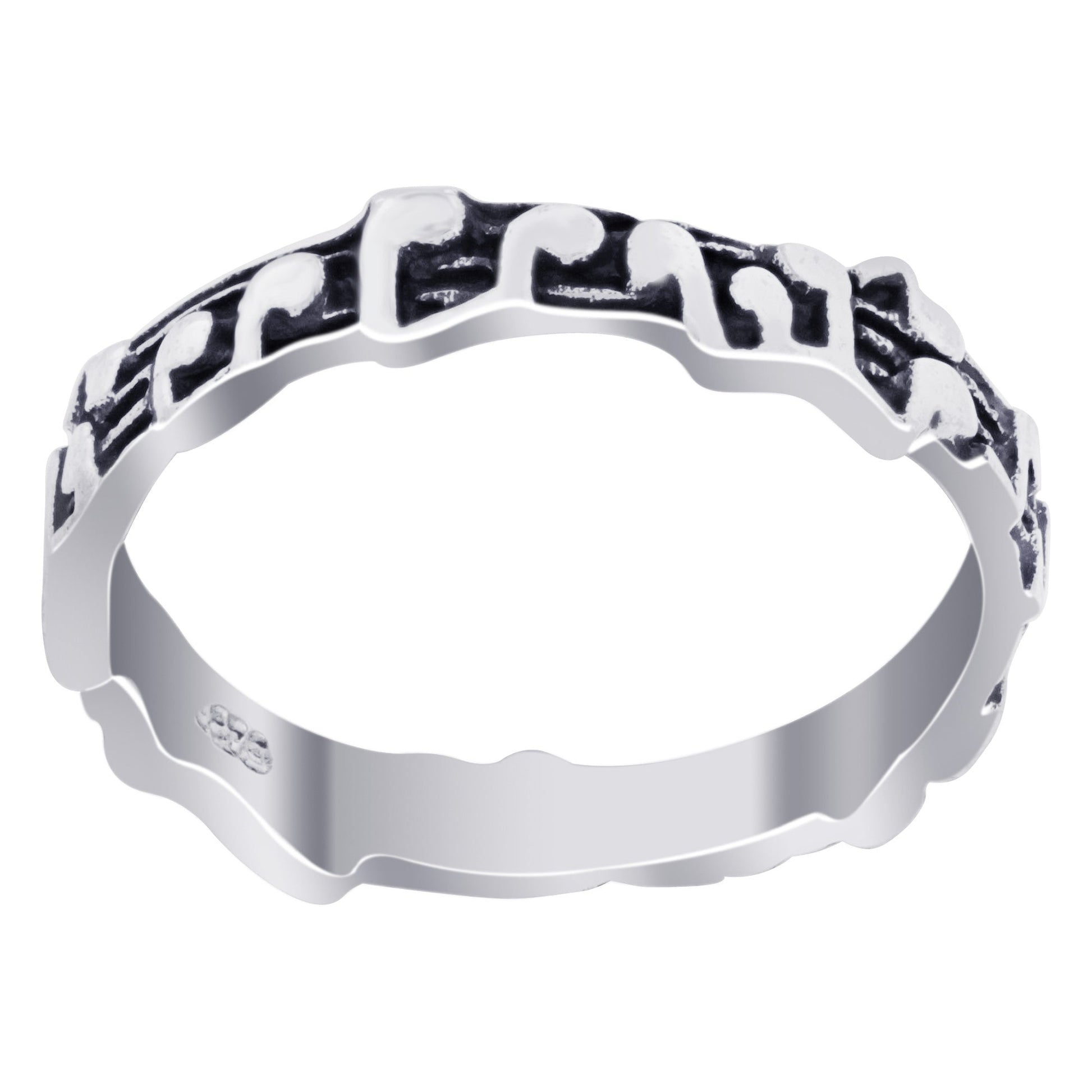 925 Sterling Silver Musical Notes Band Ring - Gem Avenue