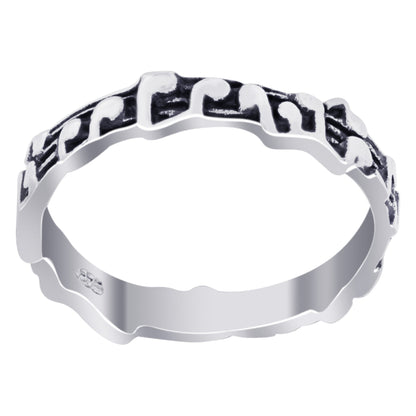 925 Sterling Silver Musical Notes Band Ring - Gem Avenue