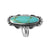 .925 Sterling Silver Oval Simulated Turquoise Gemstone Ring