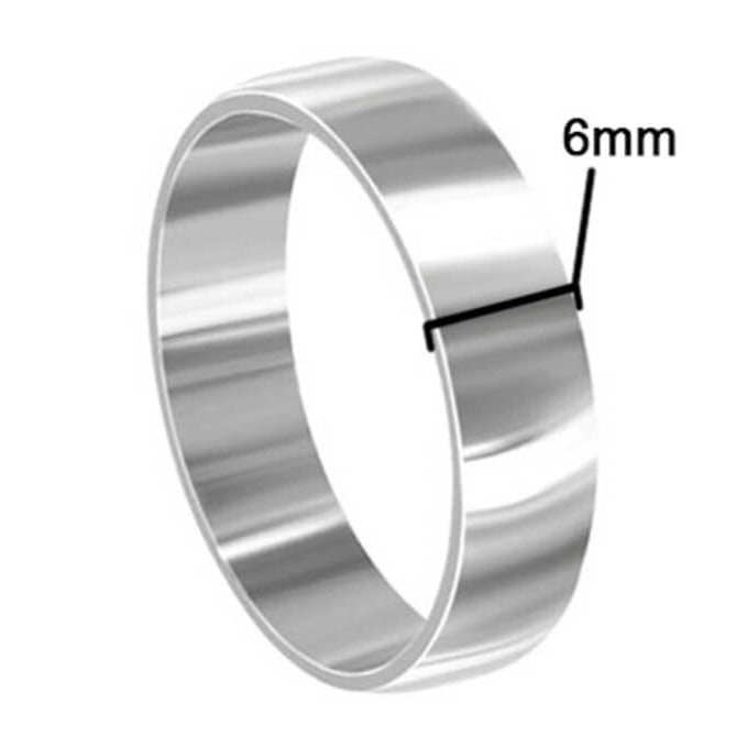 Stainless Steel Engravable 6mm Band Ring - Gem Avenue