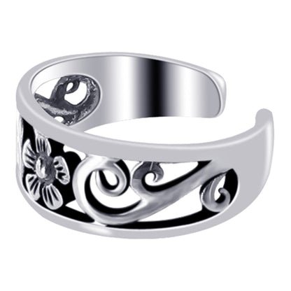 925 Sterling Silver Flower Toe Ring - Gem Avenue