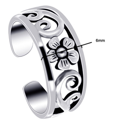 925 Sterling Silver Flower Toe Ring - Gem Avenue