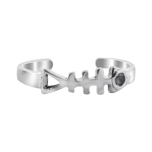 925 Sterling Silver Fish bone Toe Ring Sea life - Gem Avenue