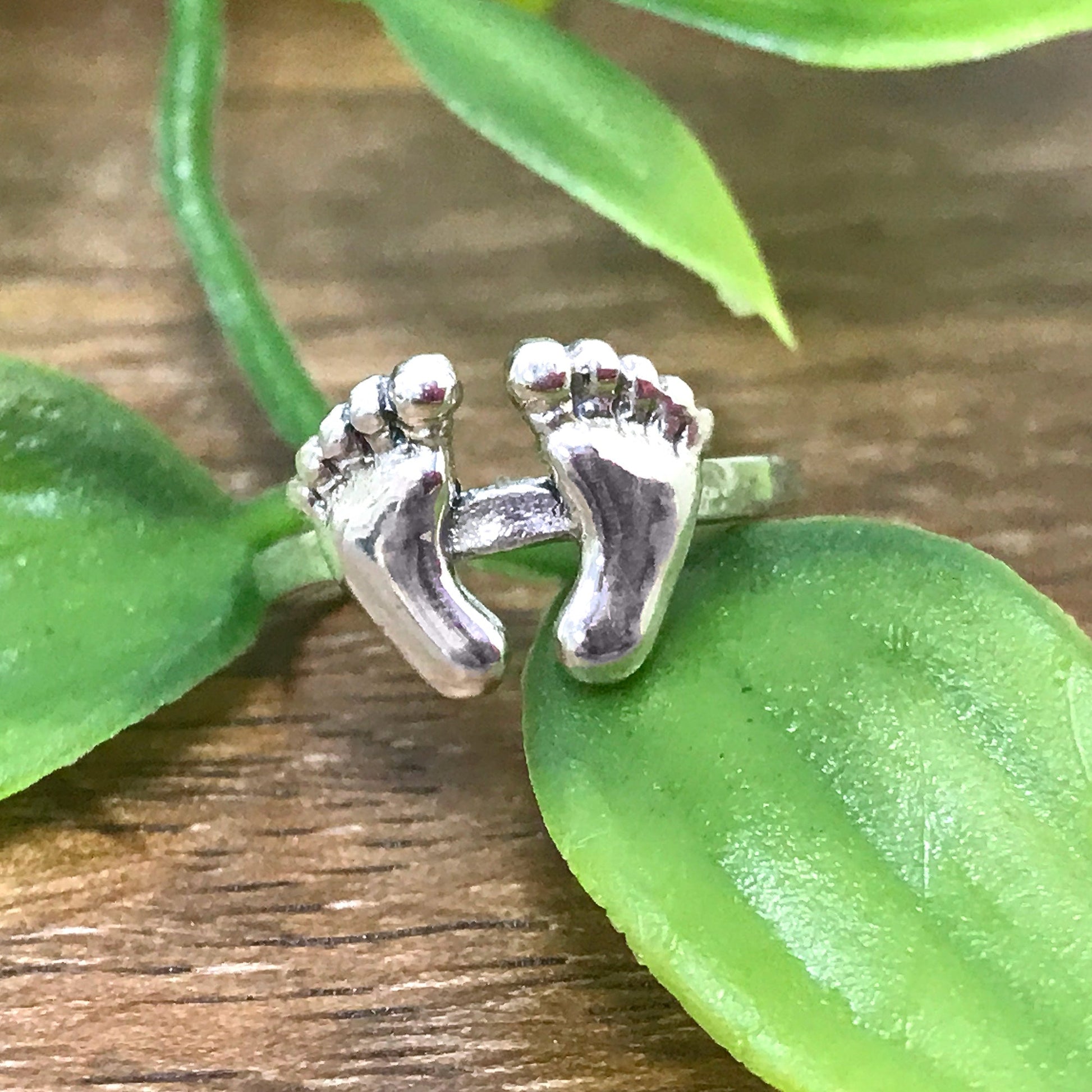 925 Sterling Silver Two Feet Toe Ring - Gem Avenue