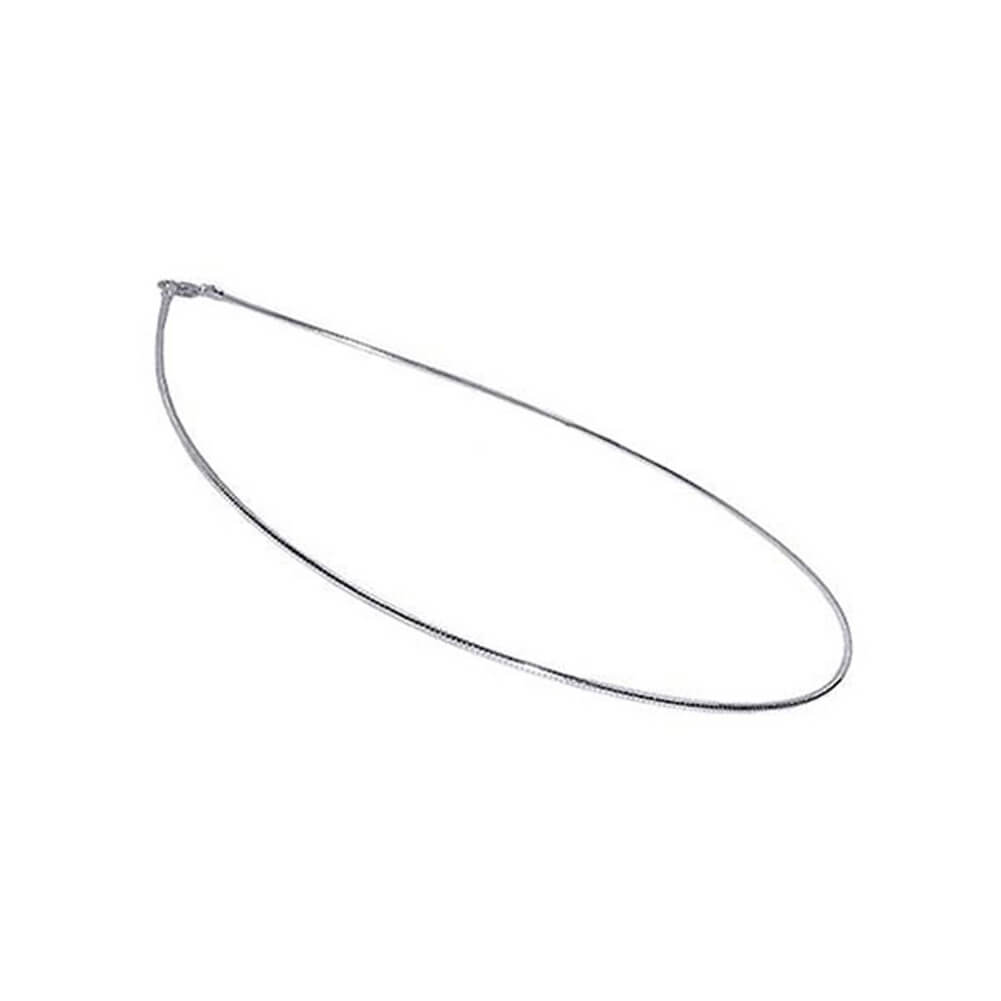 Italian 925 Sterling Silver Round Omega Chain Necklace - Gem Avenue