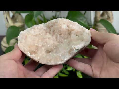 Natural Pink Heulandite Crystal Cluster – Rare Mineral Specimen for Display, Healing & Collectors – Sparkling Raw Mineral from India