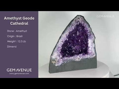 Natural Amethyst Geode Cathedral from Brazil Deep Purple Crystal for Healing, Meditation & Home Decor - RGD852