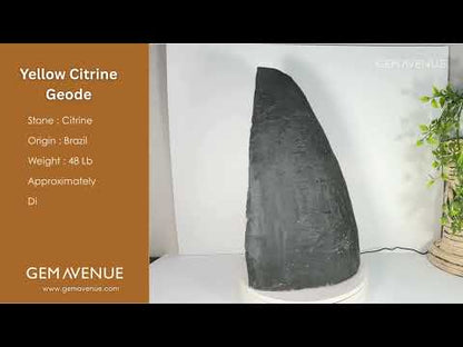 Natural Yellow Citrine Geode Cathedral Large Crystal Cluster for Home Decor & Positive Energy - RGD841