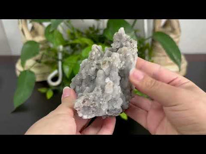 Natural Chalcedony Apophyllite Crystal Cluster – Rare Raw Mineral Specimen for Healing, Energy Work, Display & Collectors – Sparkling Stone for Home Décor- RMI713
