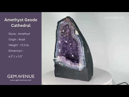 Natural Amethyst Geode Cathedral from Brazil Deep Purple Crystal for Healing, Meditation & Home Decor - RGD850