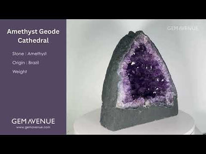 Natural Amethyst Geode Cathedral from Brazil Deep Purple Crystal for Healing, Meditation & Home Decor - RGD851