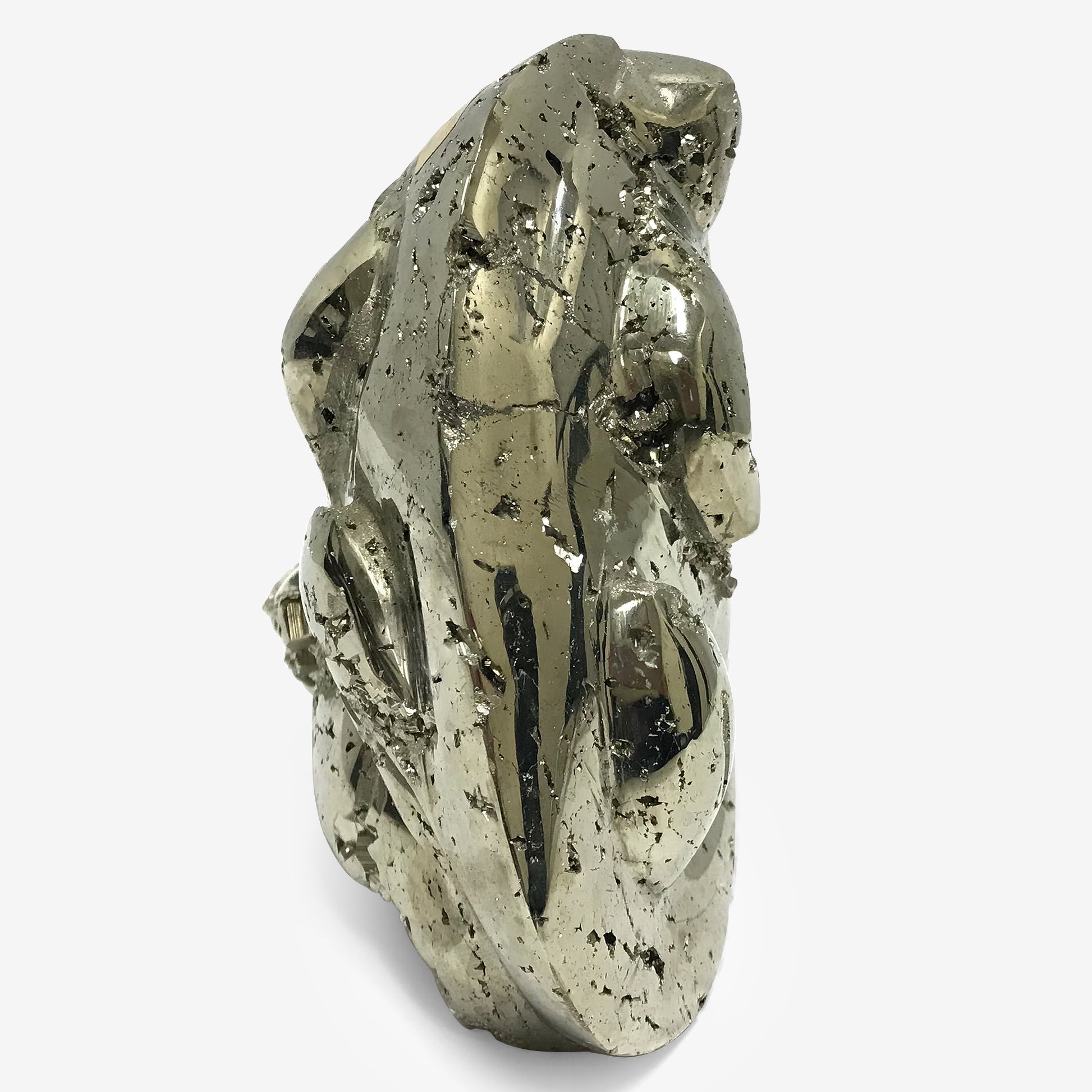 Hand Carved Natural Pyrite Iguana Crystal Gemstone Figurine Animal Sculpture Home Decor - Gem Avenue