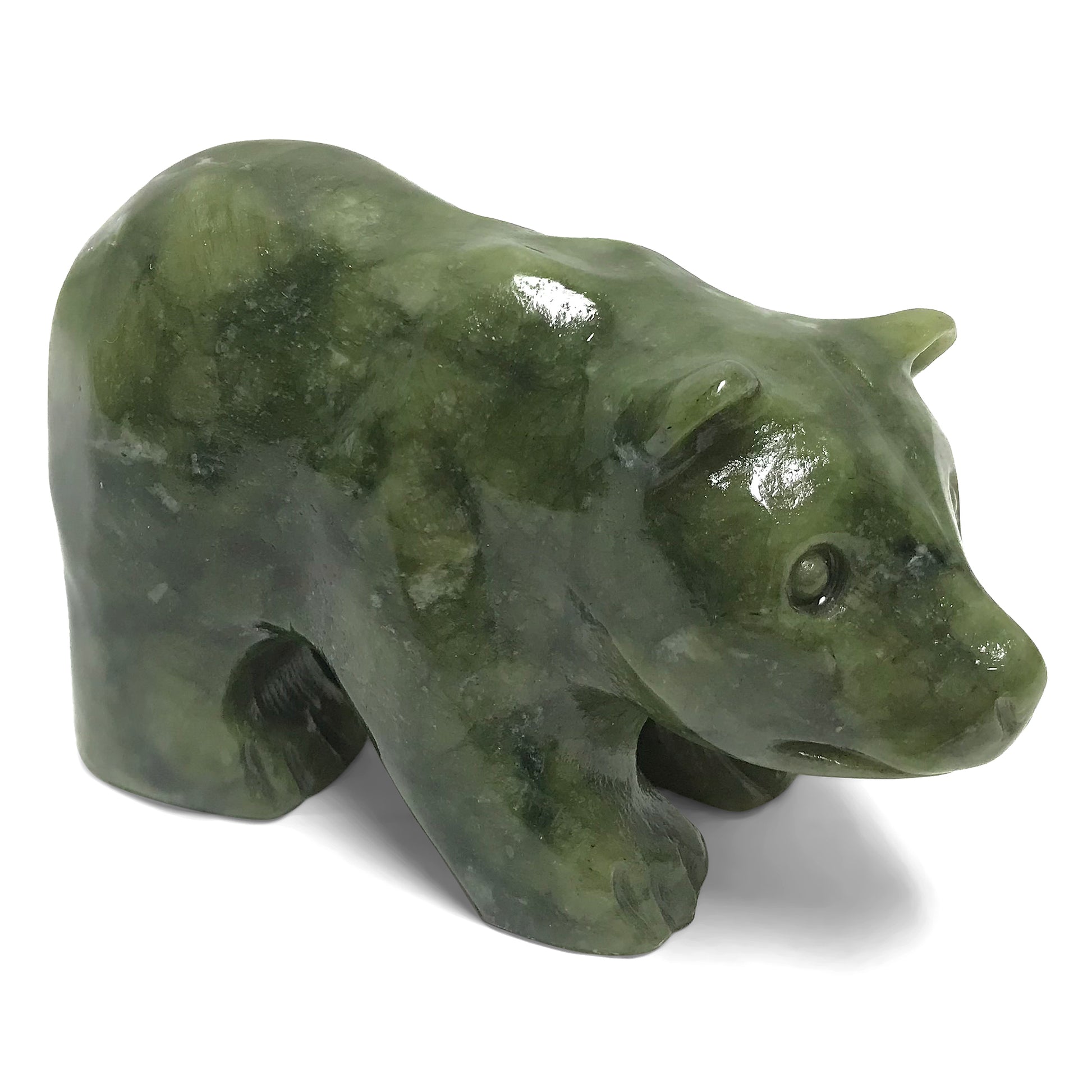 Hand Carved Bear Nephrite Jade Crystal Figurine Animal Home Décor - Gem Avenue