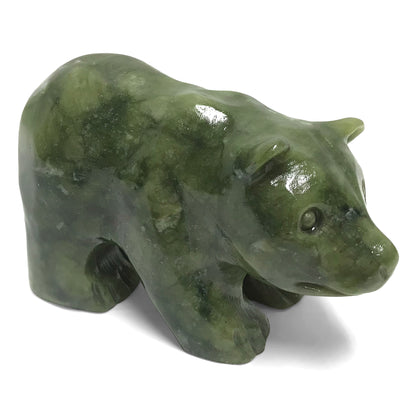 Hand Carved Bear Nephrite Jade Crystal Figurine Animal Home Décor - Gem Avenue