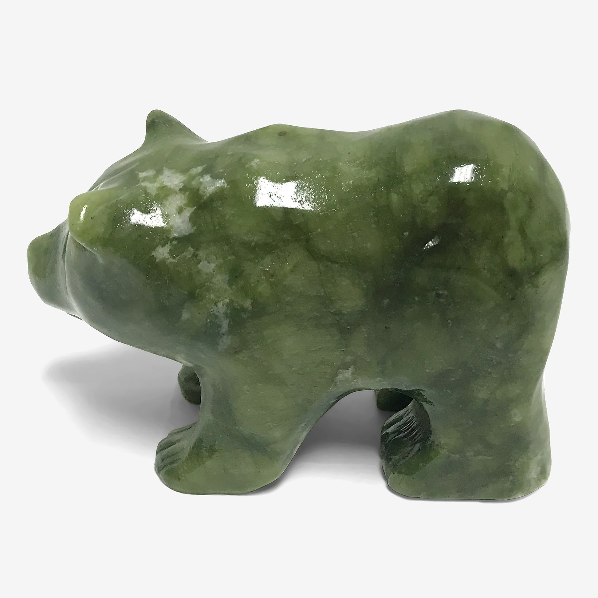 Hand Carved Bear Nephrite Jade Crystal Figurine Animal Home Décor - Gem Avenue