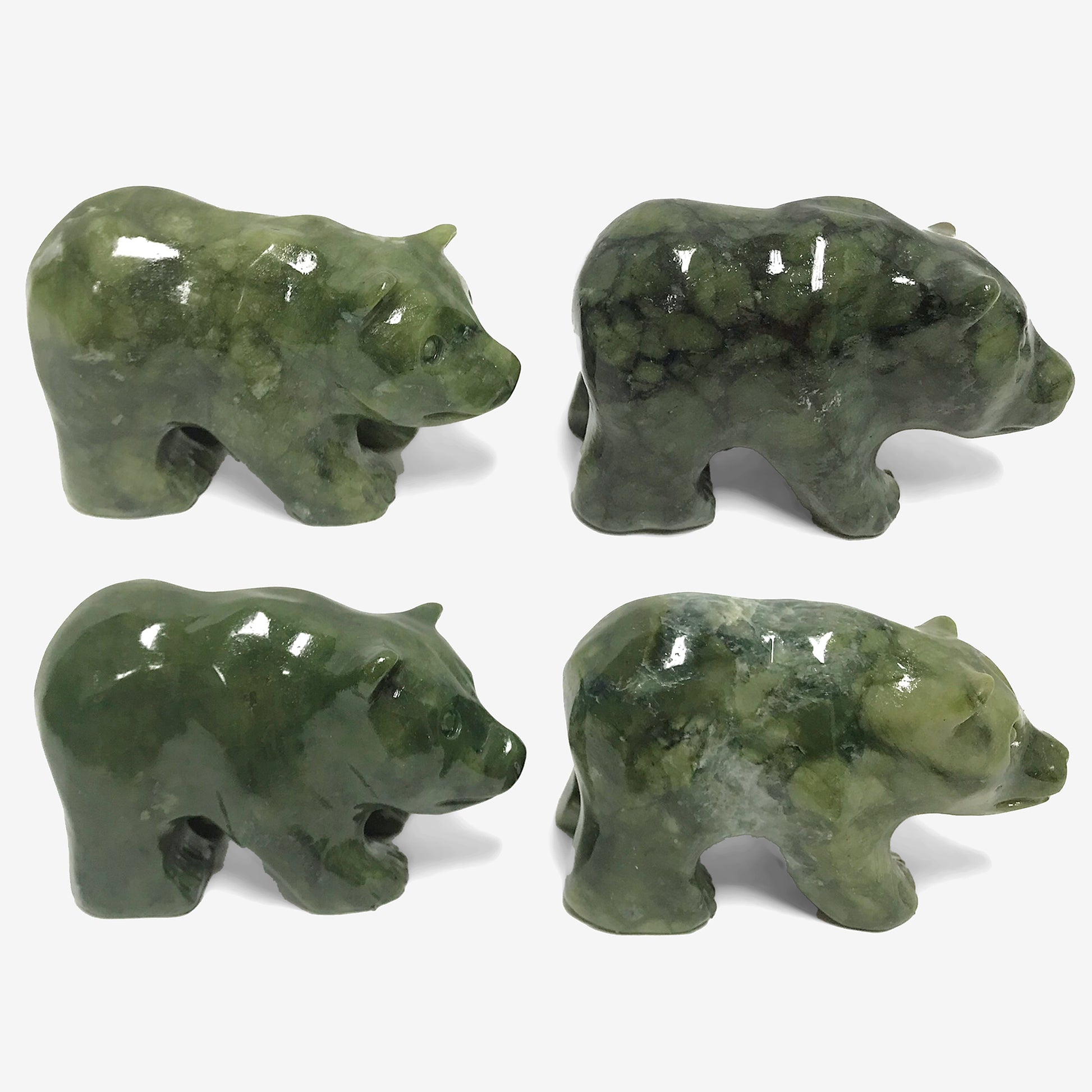 Hand Carved Bear Nephrite Jade Crystal Figurine Animal Home Décor - Gem Avenue