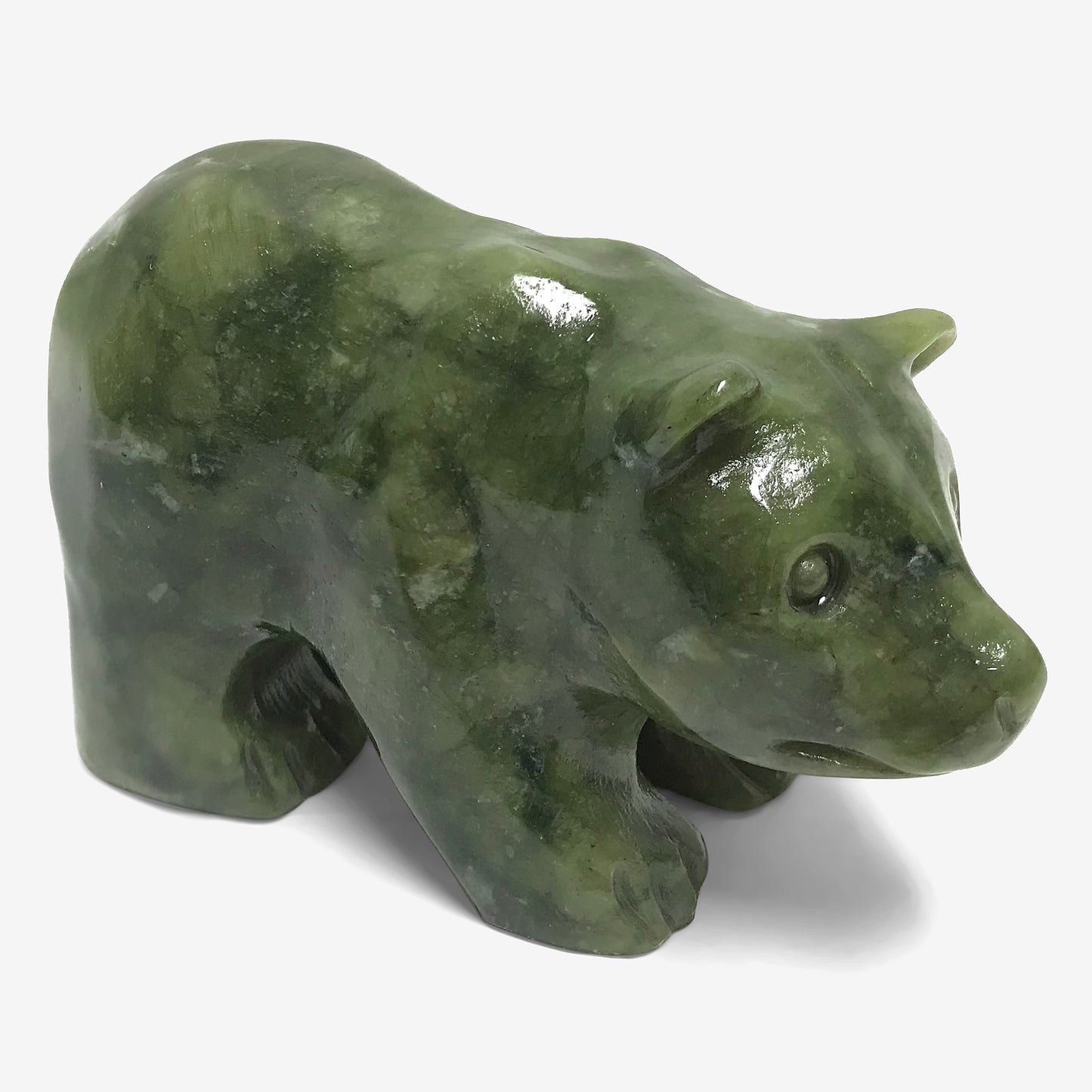 Hand Carved Bear Nephrite Jade Crystal Figurine Animal Home Décor - Gem Avenue