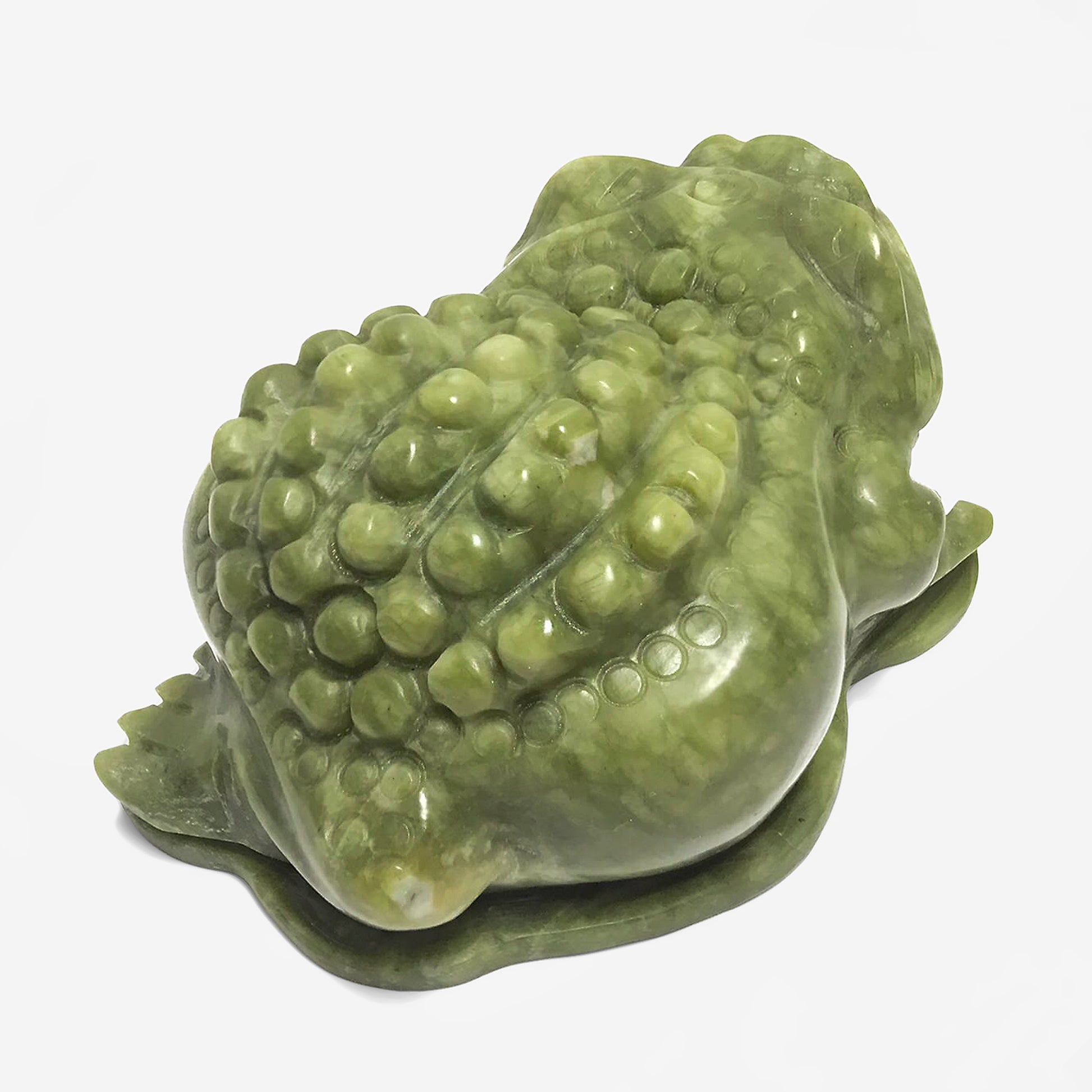 Hand Carved Frog Natural Nephrite Jade Crystal Gemstone Figurine Animal Sculpture Home Decor - Gem Avenue