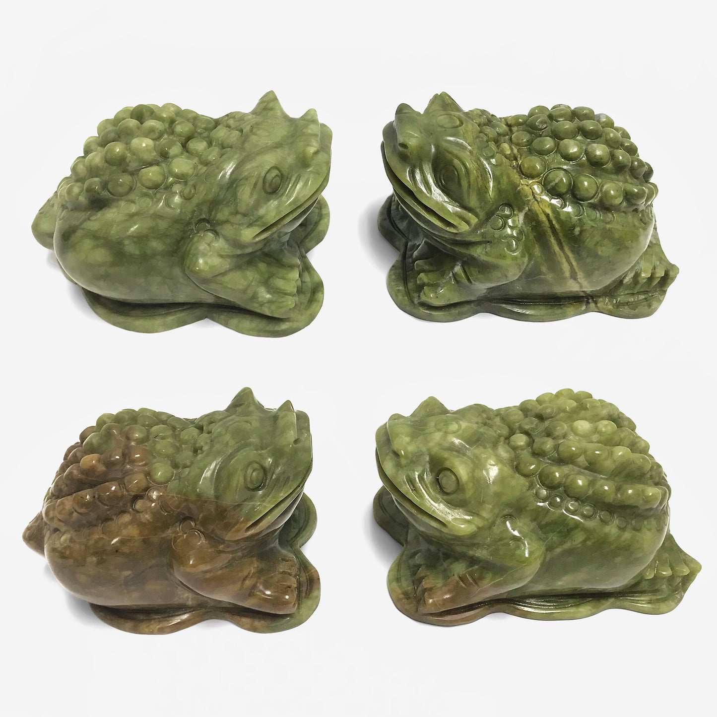 Hand Carved Frog Natural Nephrite Jade Crystal Gemstone Figurine Animal Sculpture Home Decor - Gem Avenue