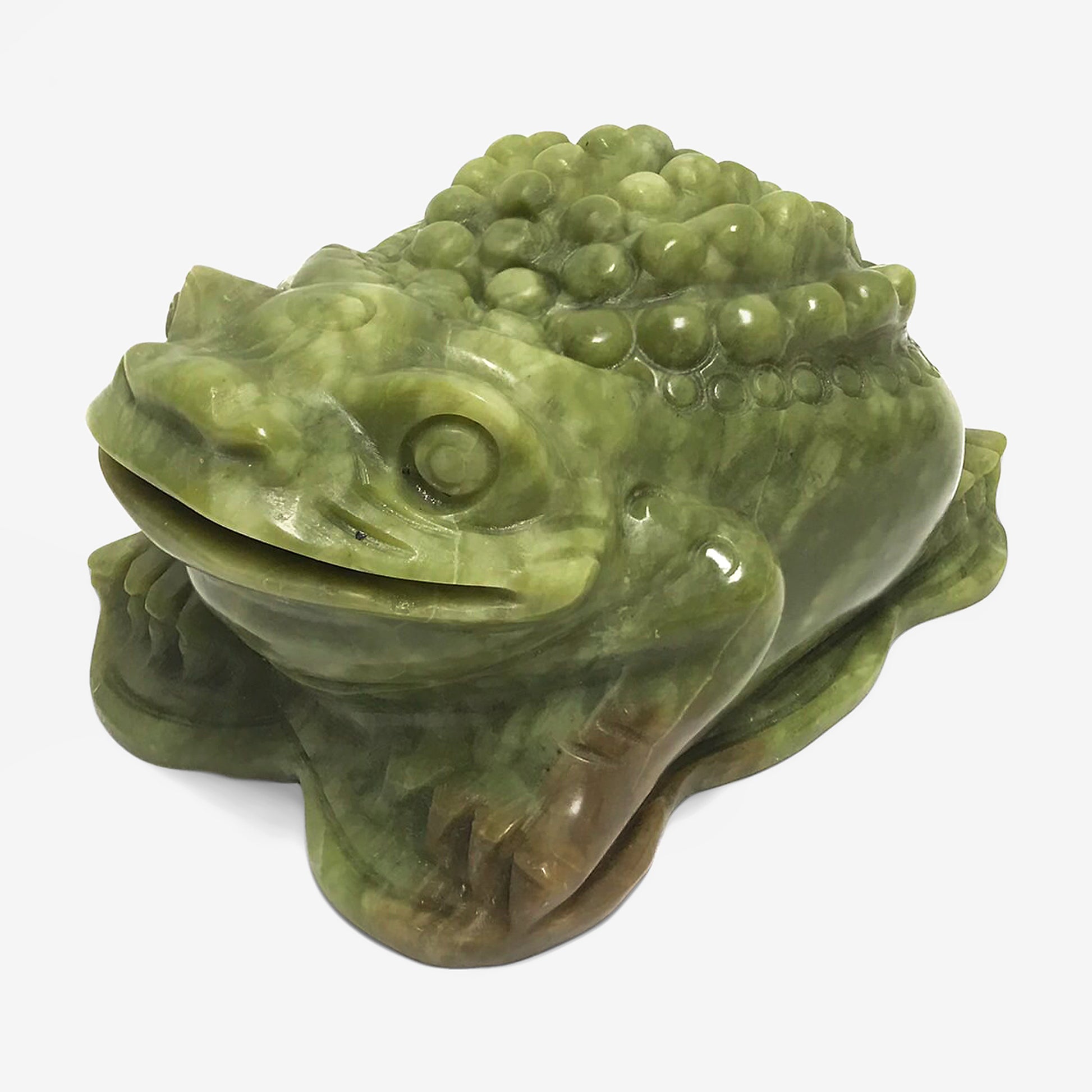 Hand Carved Frog Natural Nephrite Jade Crystal Gemstone Figurine Animal Sculpture Home Decor - Gem Avenue