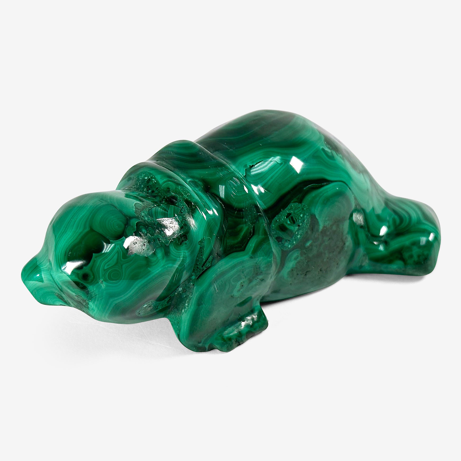 Hand-Carved Malachite Seal Gemstone Animal Carving -Gem Avenue