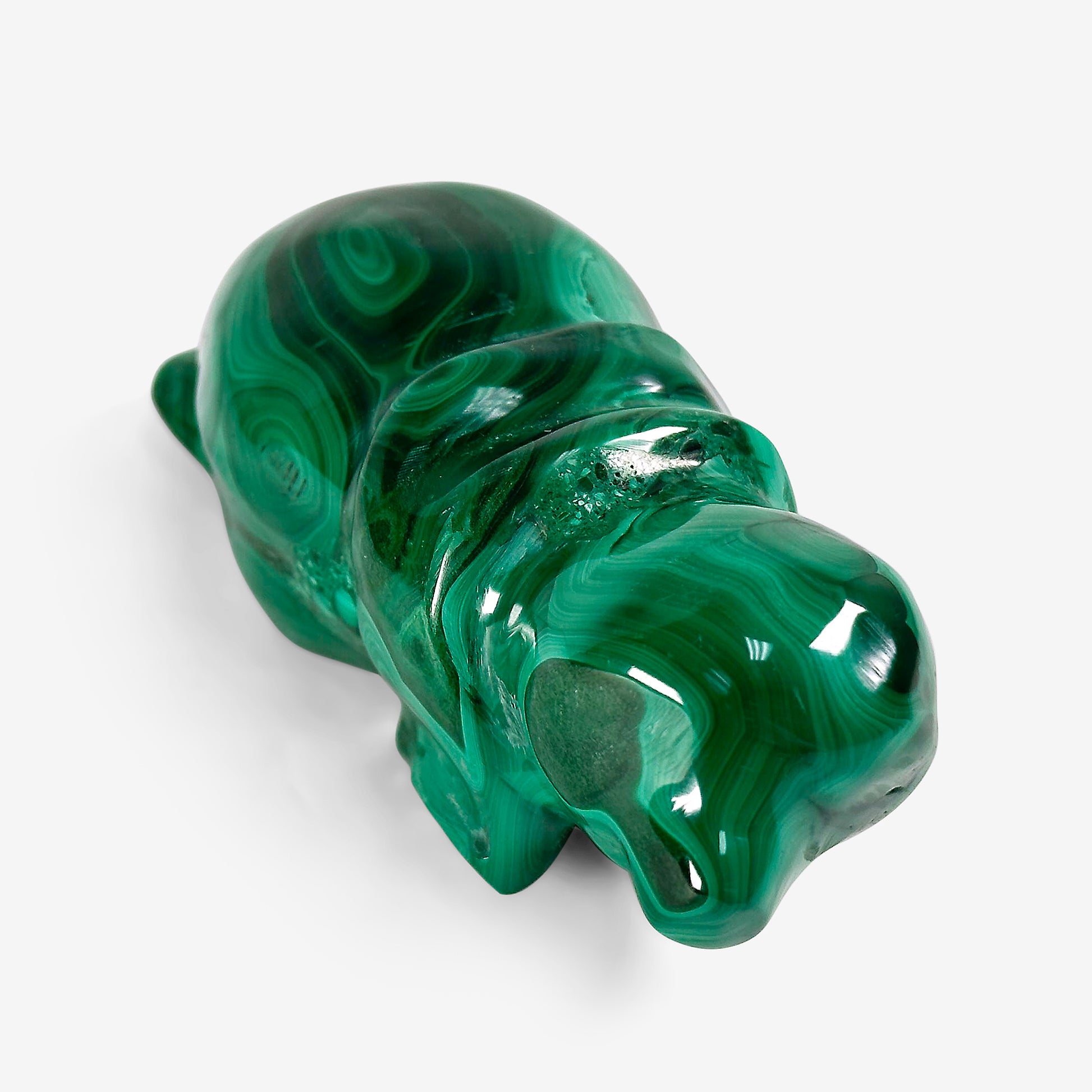Hand-Carved Malachite Seal Gemstone Animal Carving -Gem Avenue