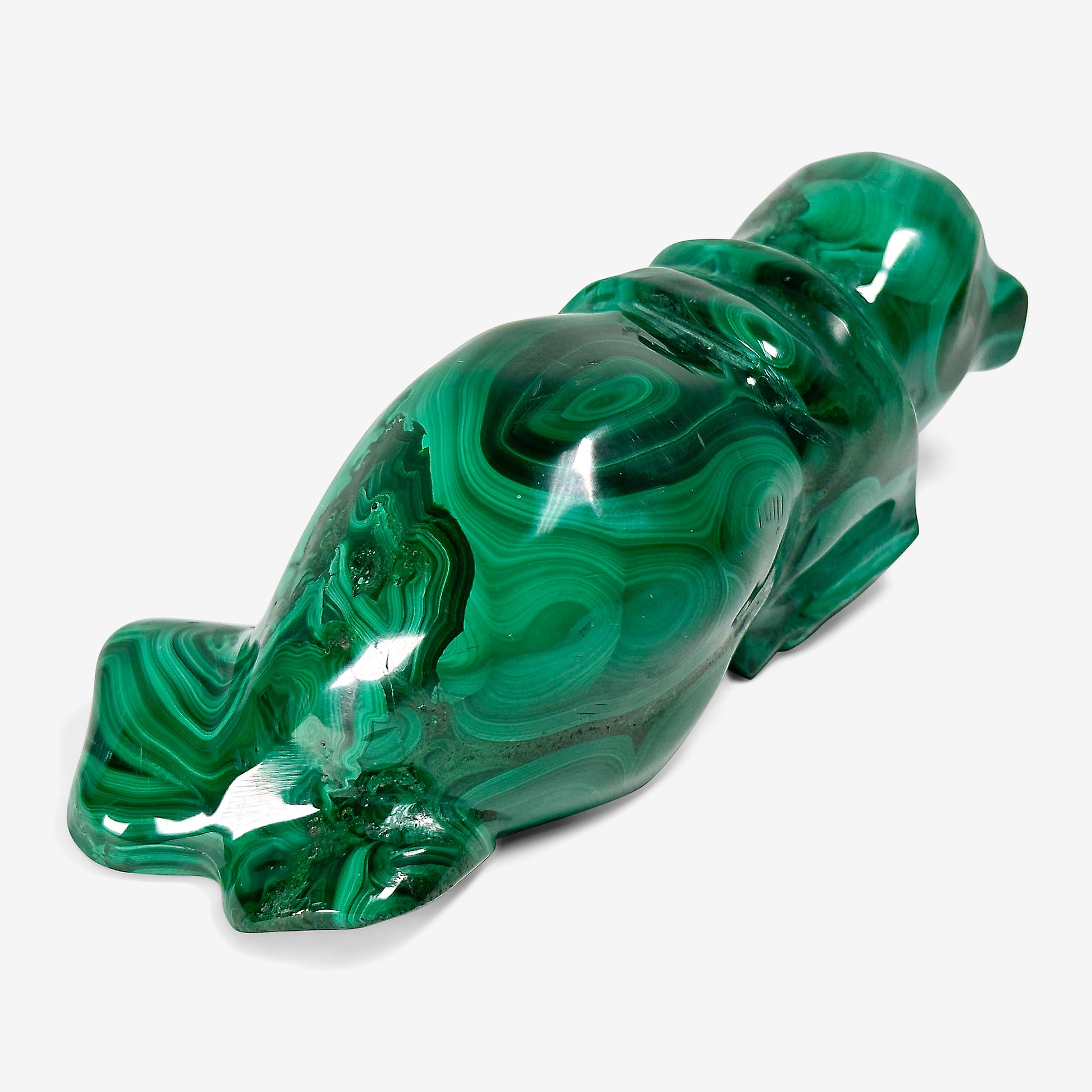 Hand-Carved Malachite Seal Gemstone Animal Carving -Gem Avenue