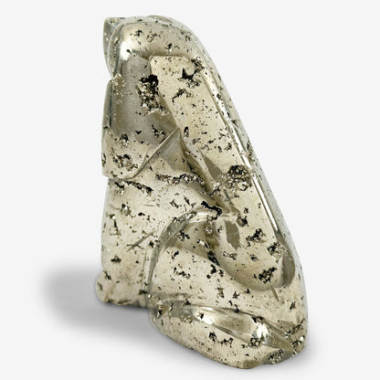 Hand-Carved Pyrite Dog Gemstone Animal Carving - Gem Avenue