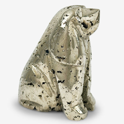 Hand-Carved Pyrite Dog Gemstone Animal Carving - Gem Avenue