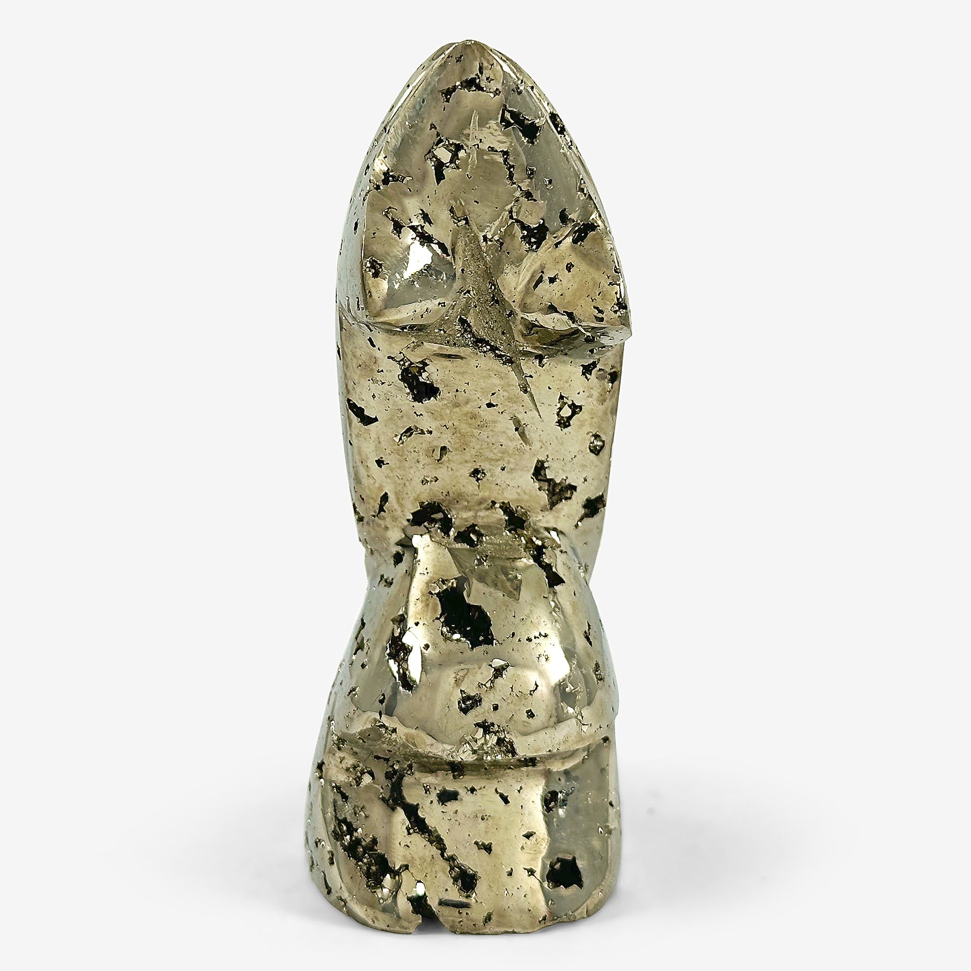 Hand-Carved Pyrite Dolphin Gemstone Animal Carving - Gem Avenue