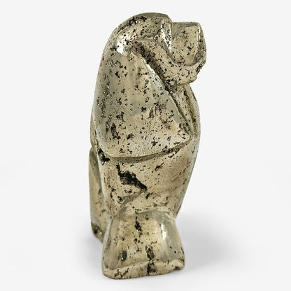 Hand-Carved Pyrite Dog Gemstone Animal Carving - Gem Avenue